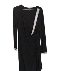 MSK Women's Gathered Dress (Asymmetrical) Color: Black Size XL